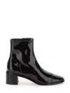 Tory Burch Black Ankle Boots With Logo Plate In Brown