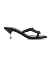 Tory Burch Rhinstone-embellished Curved Heel Sandals In Perfect Black