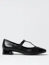 Tory Burch Mixed Leather T-strap Ballerina Flats In Schwarz