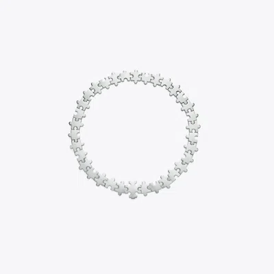 Tory Burch Puzzle Piece Collar In Metallic