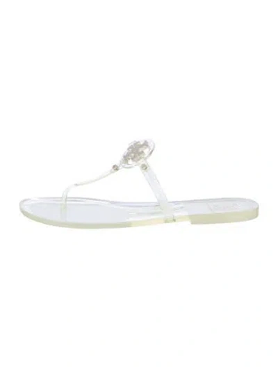 Pre-owned Tory Burch Pvc Flip Flops In Transparent