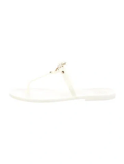 Pre-owned Tory Burch Pvc Flip Flops In White
