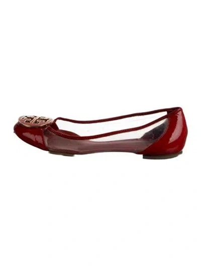 Pre-owned Tory Burch Pvc Leather Trim Embellishment Ballet Flats