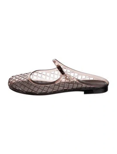 Pre-owned Tory Burch Pvc Patterned Ballet Flats In Brown