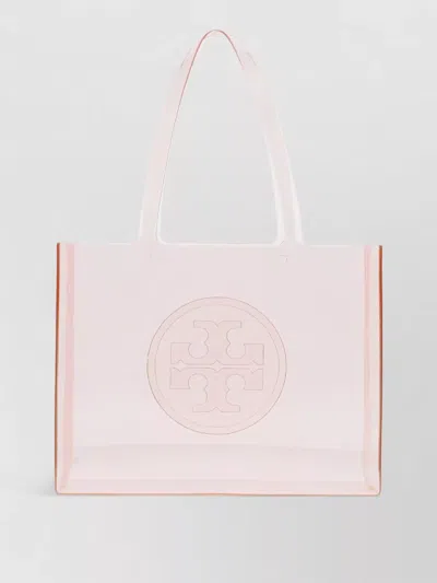 Tory Burch Pvc Shopping Tote Bag Transparent Design Dual Handles