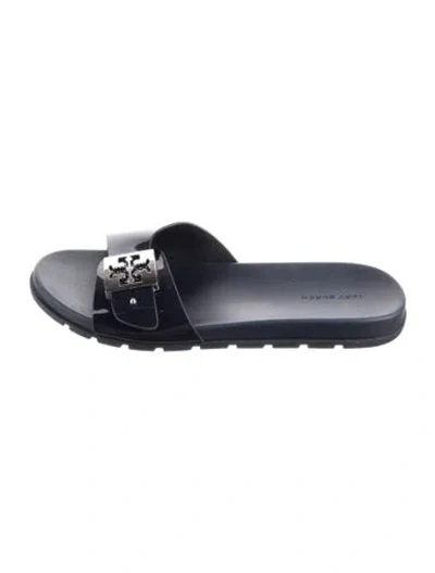 Pre-owned Tory Burch Pvc Slides In Blue