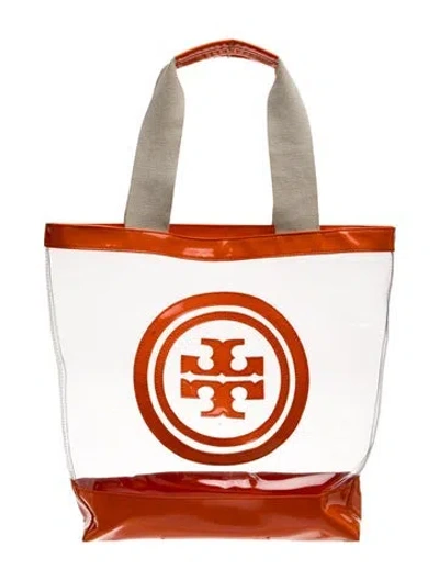 Pre-owned Tory Burch Pvc Tote In Transparent