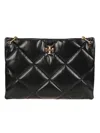 Tory Burch Kira Diamond Quilt Hobo Bag In Black