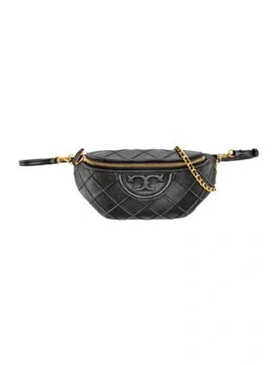 Pre-owned Tory Burch Quilted Belt Bag In Black