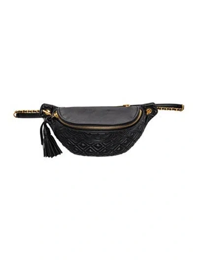 Pre-owned Tory Burch Quilted Belt Bag In Black