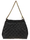 Tory Burch Quilted Black Lamb Leather Shoulder Bag