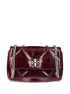 Tory Burch Quilted Burgundy Handbag With Chain Strap And Logo Accent In Burgundy