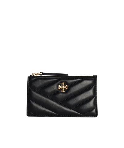 Tory Burch Kira Chevron Card Holder In Black