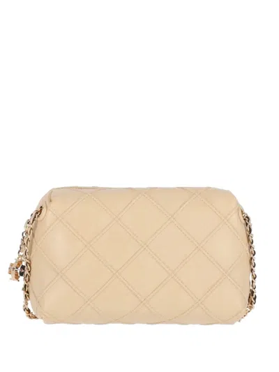 Tory Burch Mini Lamb Leather Crossbody Handbag 21x13.5x6.5 Cm In Neutral