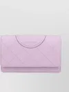 Tory Burch Fleming Chain Wallet In Purple