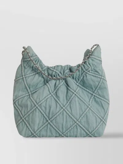 Tory Burch Quilted Chain Strap Shoulder Bag In Blue