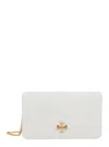 Tory Burch White Diamond-quilted Crossbody Bag With Double T Detail On The Front In Leather Woman In White
