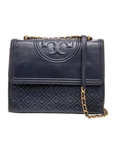 Pre-owned Tory Burch Quilted Crossbody Bag In Blue