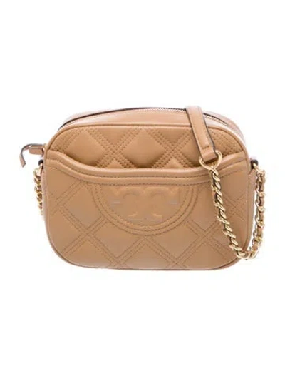 Pre-owned Tory Burch Quilted Crossbody Bag In Brown