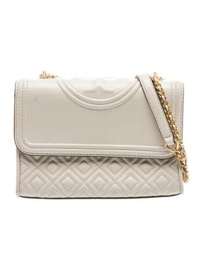 Pre-owned Tory Burch Quilted Crossbody Bag In Neutral