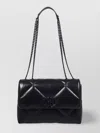 Tory Burch Quilted Diamond Chain Strap Shoulder Bag In Black