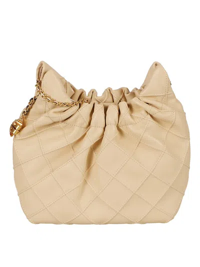 Tory Burch Quilted Lamb Leather Bag In Neutral