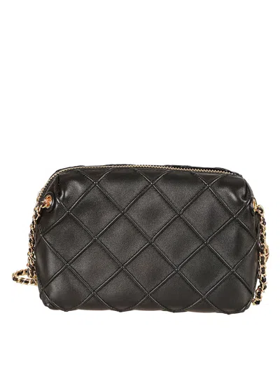 Tory Burch Quilted Lamb Leather Shoulder Bag In Gray