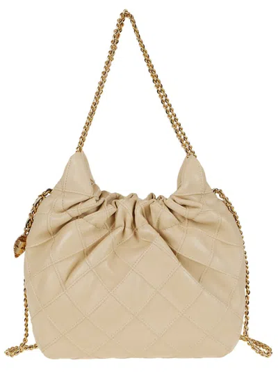Tory Burch Quilted Lamb Leather Shoulder Bag In Neutral