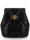 Tory Burch Kira Diamond Small Leather Backpack In Black