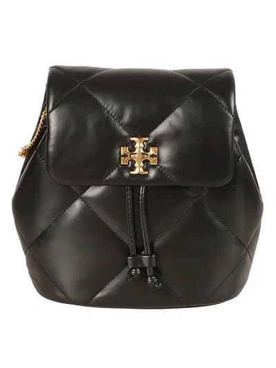 Tory Burch Quilted Leather Backpack With Gold-tone Logo In Black
