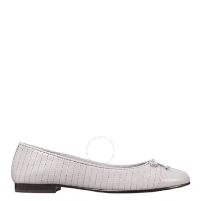 Tory Burch Quilted Ballerina Shoes In Grey