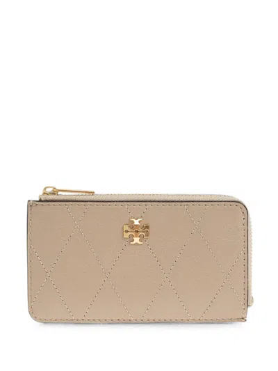 Tory Burch Quilted Leather Card Holder In White