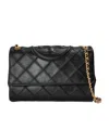 Tory Burch Soft Leather Shoulder Bag With Chain-link Strap In Black