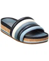 Tory Burch Quilted Leather Flatform Sandal In Blue