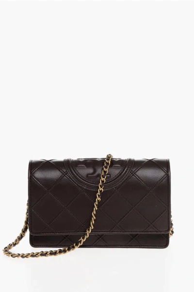 Tory Burch Quilted Leather Fleming Wallet With Chain