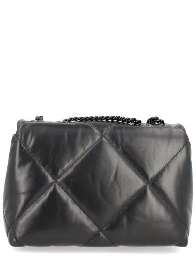 Tory Burch Quilted Leather Shoulder Bag In Black