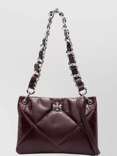 Tory Burch Quilted Leather Shoulder Bag With Chain Strap In Red
