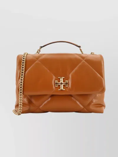 Tory Burch Quilted Leather Shoulder Bag With Chain Strap In Brown