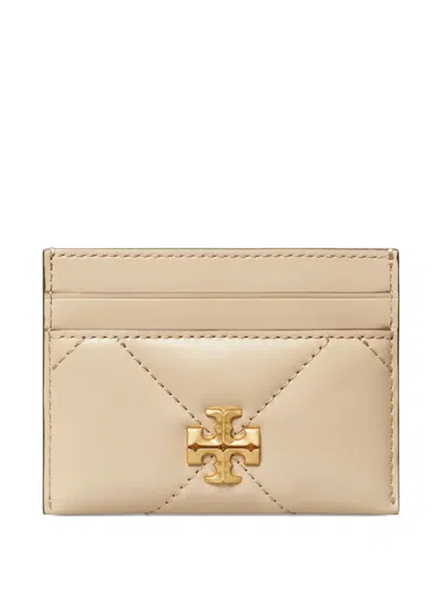 Tory Burch Quilted Logo Card Holder In Brown