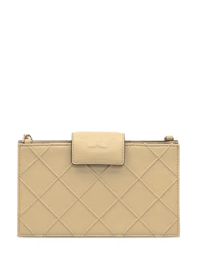 Tory Burch Quilted Mini Shoulder Bag In Vanilla Soft