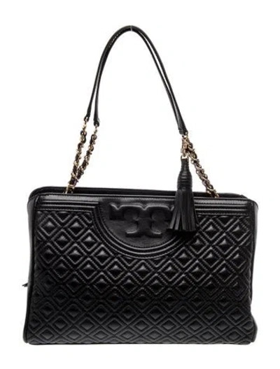Pre-owned Tory Burch Quilted Shoulder Bag In Black
