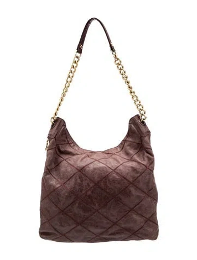Pre-owned Tory Burch Quilted Shoulder Bag In Brown