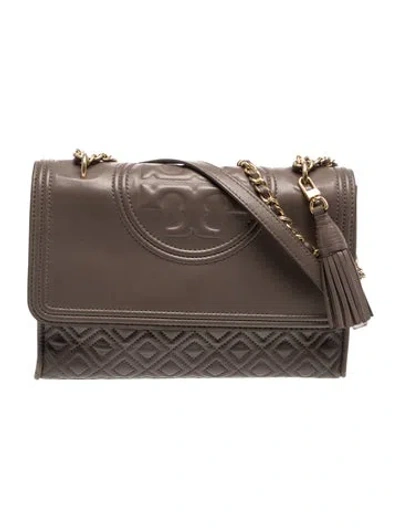 Pre-owned Tory Burch Quilted Shoulder Bag In Brown