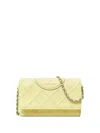 Tory Burch Quilted Shoulder Bag In Yellow Lambskin In Yellow