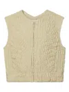 Tory Burch Quilted Sleeveless Vest In Neutrals