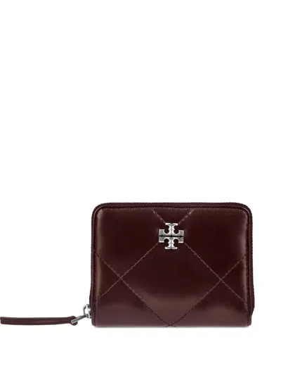 Tory Burch Quilted Zip-around Wallet In Red