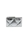 Tory Burch Metallic Quilted Wallets And Card Holders In Silver