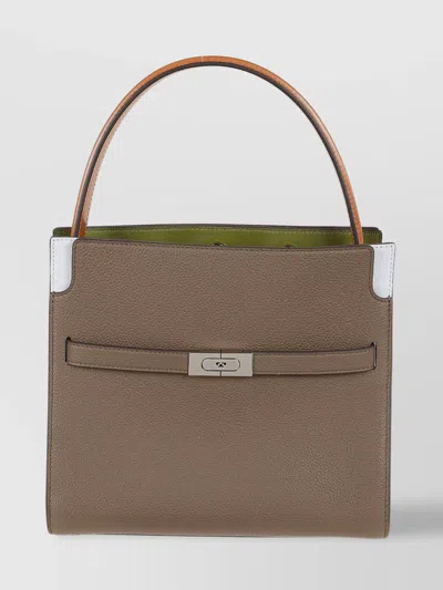 Tory Burch Cross Body Bag With Luxurious Suede And Lamb Leather Trim In Brown