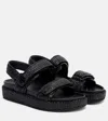Tory Burch Raffia And Leather Sandals In Black