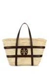 Tory Burch Raffia Small Ella Bucket Bag In Brown